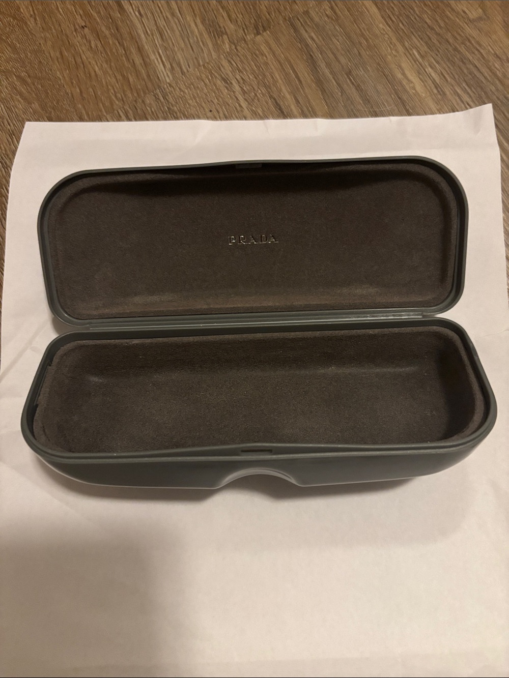 Prada grey/ Brown Suede Eyewear Case